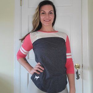 Victoria's Secret PINK 3/4 Sleeve Raglan Baseball Tee